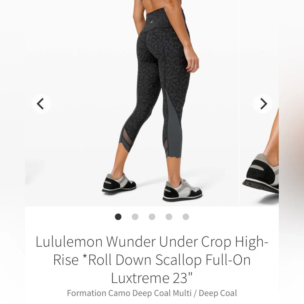 Lululemon Wunder Under Crop High-Rise Scallop Full-On Luxtreme 23" Size 8 - Picture 1 of 7